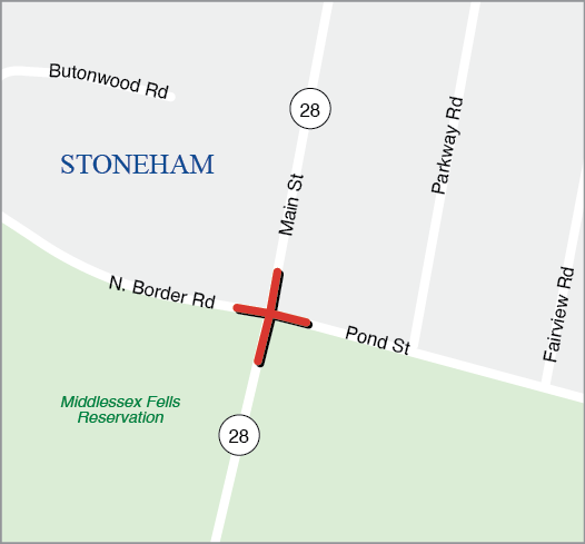 Stoneham: Intersection Improvements at Route 28 (Main Street), North Border Road, and South Street 